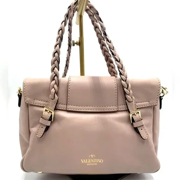Auth Valentino Gavarini Histoire Satchel Preloved Pristine Pale Pink Beige - Picture 2 of 16